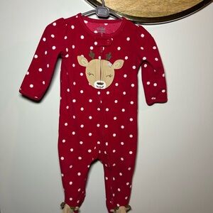 Child of Mine Red and White Reindeer Footie